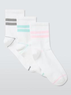 John Lewis Cropped Tube Socks, Pack of 3, Whites, Whites