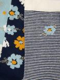 John Lewis Ditsy Flower Organic Cotton Mix Ankle Socks, Blue