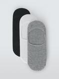 John Lewis Invisible Liner Socks, Pack of 3, Multi