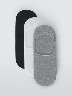 John Lewis Invisible Liner Socks, Pack of 3, Multi, Multi