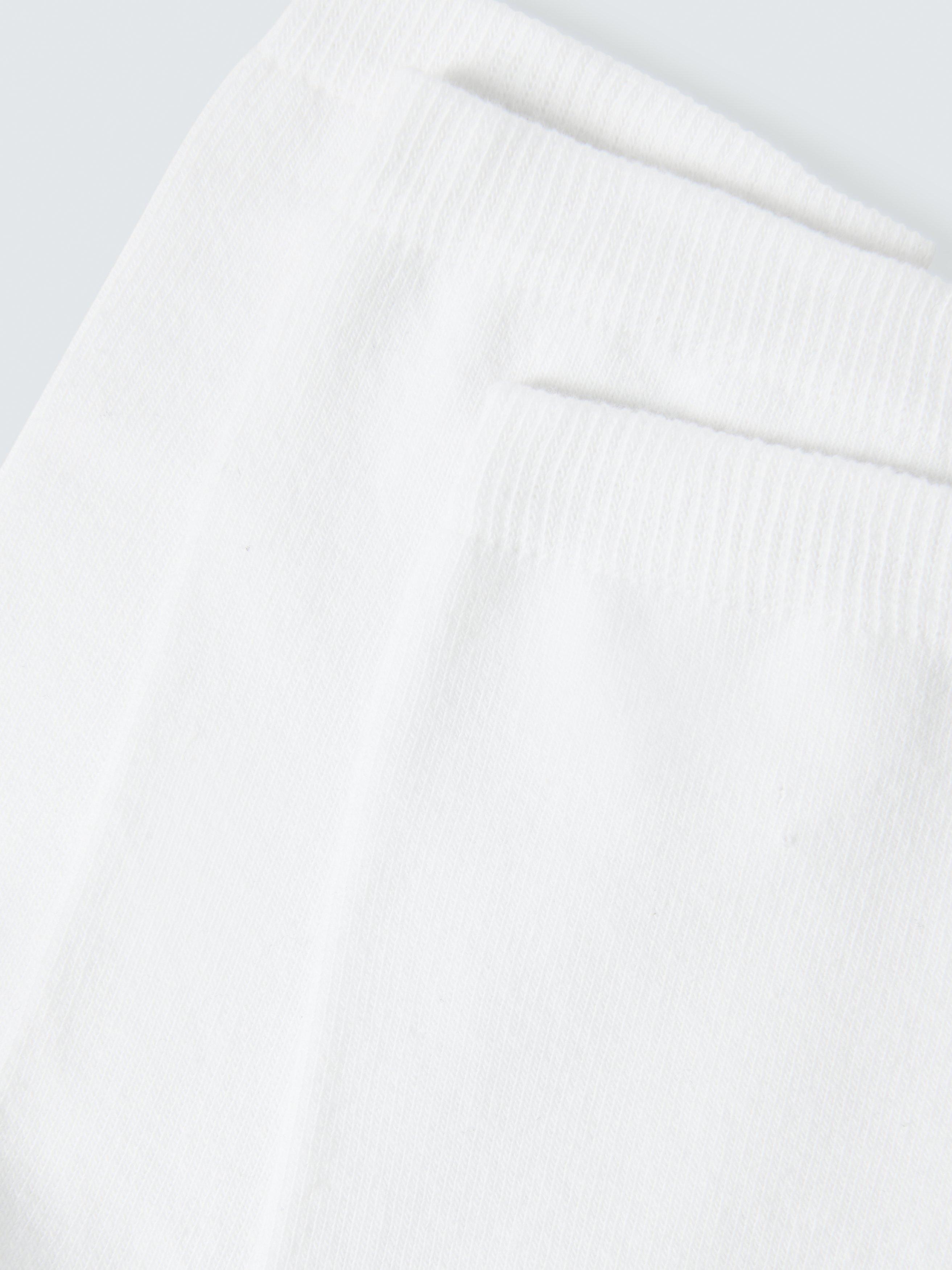 Product image 2 of 2, which shows John Lewis Organic Cotton Mix Ankle Socks, Pack of 3, Size 4-8 White