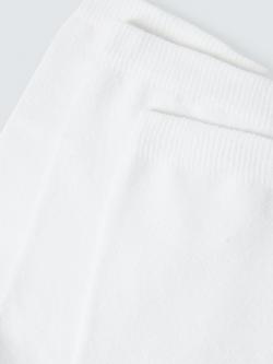 John Lewis Organic Cotton Mix Ankle Socks, Pack of 3, Size 4-8 White - view 2, White
