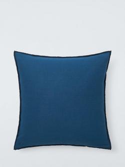 John Lewis Overlock Cushion - view 2, Blue