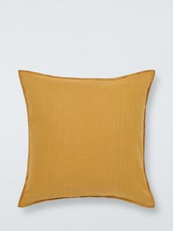 John Lewis Overlock Cushion, Yellow