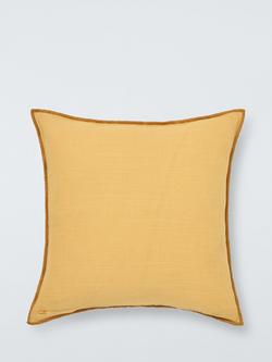 John Lewis Overlock Cushion - view 2, Yellow