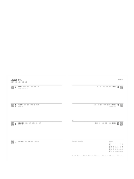 Letts A5 Conscious Week To View Mid Year Academic 2025-26 Diary - view 2, 