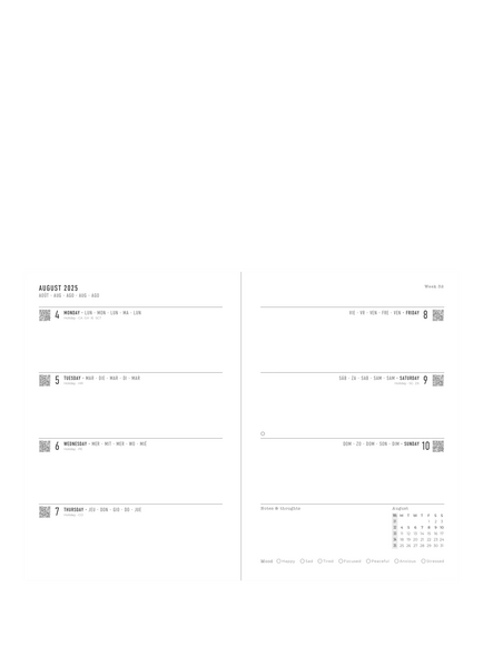 Letts A5 Conscious Week To View Mid Year Academic 2025-26 Diary - view 2, 
