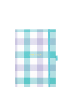 Letts A5 Gingham Week To View Mid Year Academic 2025-26 Diary, 