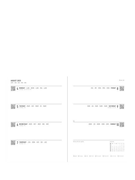 Letts A5 Gingham Week To View Mid Year Academic 2025-26 Diary - view 2, 