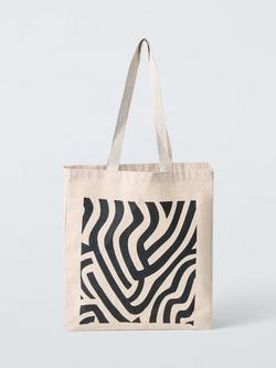John Lewis x John Cooper Strang Tote Bag, Natural/Black - view 2, Natural/Black Print