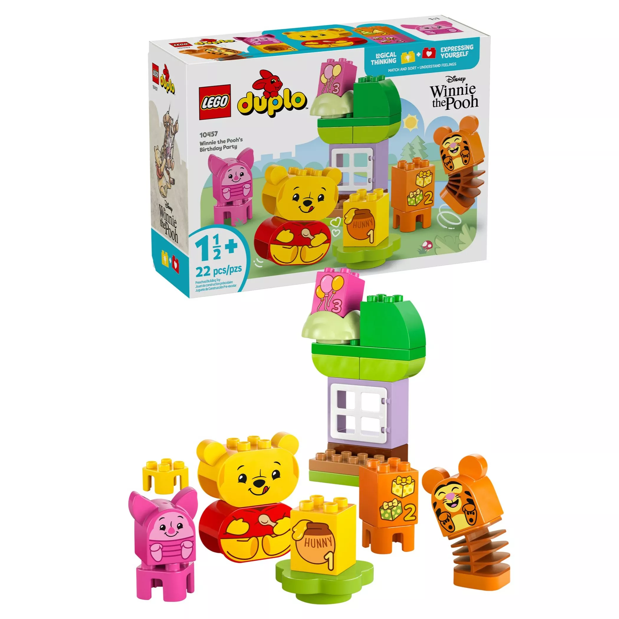 LEGO DUPLO Disney Winnie the Pooh birthday party set with Pooh, Piglet, Tigger and buildable tree house.