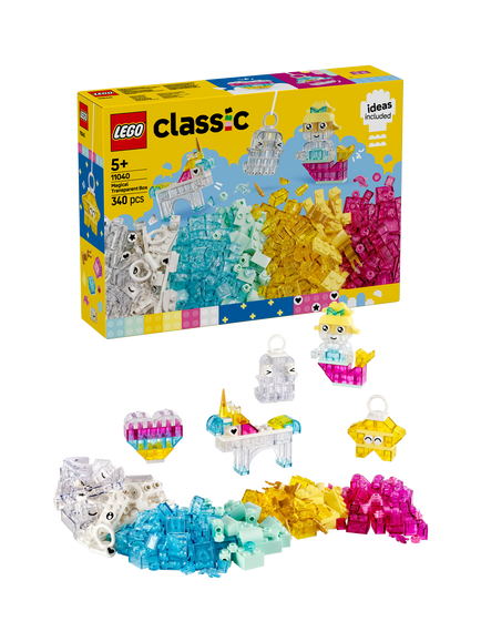 LEGO Classic 11040 Magical Transparent Box Colourful Building Bricks Toy, Multi