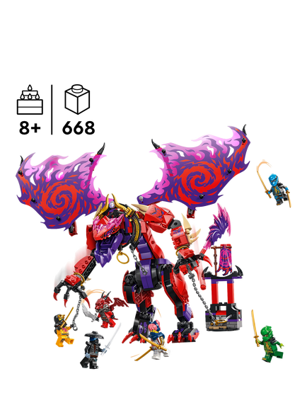 LEGO Ninjago 71832 Thunderfang Dragon of Chaos Ninja Toy Set - view 2, Multi