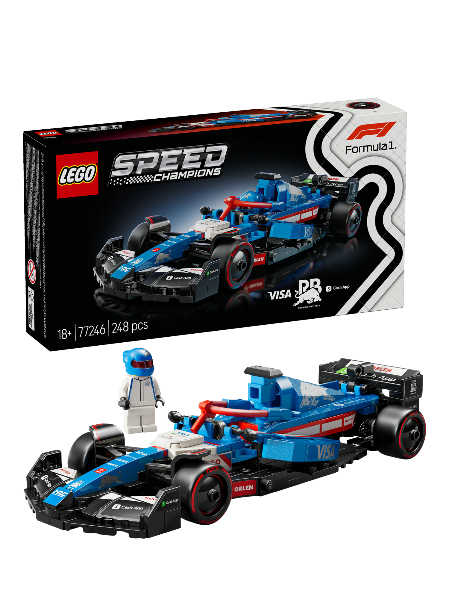 LEGO Speed Champions 77246 Visa Cash App RB VCARB 01 F1 Race Car