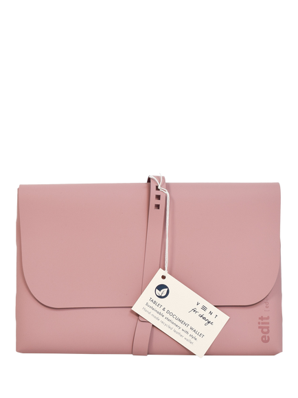 VENT for Change A4 Leather Folder & Tablet Wallet, Pink - view 2, Powder Pink