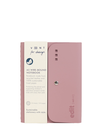 VENT for Change A5 Edit Wirebound Notebook, Pink, Pink