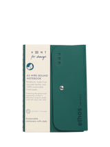 VENT for Change A5 Ethos Wirebound Leather Notebook, Teal