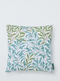 Morris & Co. Acanthus Indoor/Outdoor Cushion, Blue/Linen, Mineral Blue