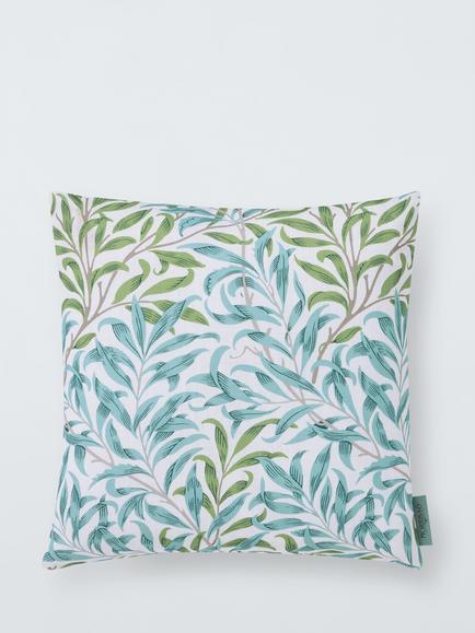Morris & Co. Acanthus Indoor/Outdoor Cushion, Blue/Linen, Mineral Blue