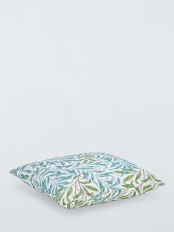 Morris & Co. Acanthus Indoor/Outdoor Cushion, Blue/Linen - view 2, Mineral Blue