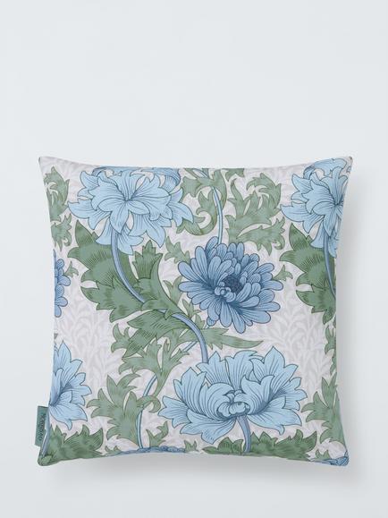 Morris & Co. Chrysanthemum Indoor/Outdoor Cushion, Indigo, Indigo