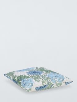 Morris & Co. Chrysanthemum Indoor/Outdoor Cushion, Indigo - view 2, Indigo