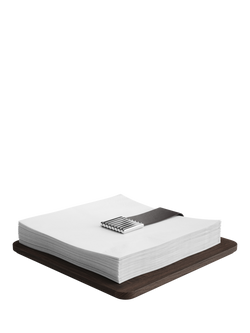 Georg Jensen Bernadotte Stainless Steel & Oak Wood Napkin Holder, Brown