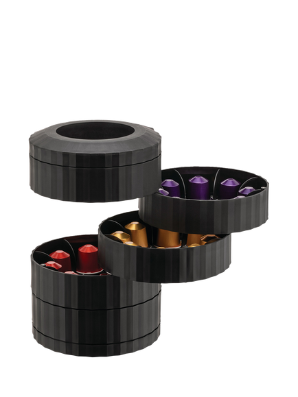 Alessi Plissé Coffee Capsule Holder, Black - view 2, 