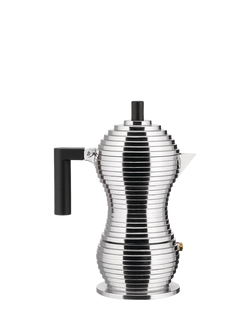 Alessi Pulcina Induction Hob Espresso Maker, Black, 3 Cup, 