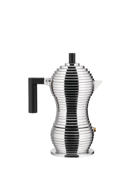 Alessi Pulcina Induction Hob Espresso Maker, Black, 3 Cup, 