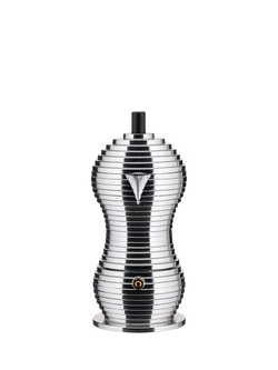 Alessi Pulcina Induction Hob Espresso Maker, Black, 3 Cup - view 2, 