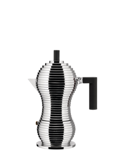 Alessi Pulcina Induction Hob Espresso Maker, Black, 6 Cup, 