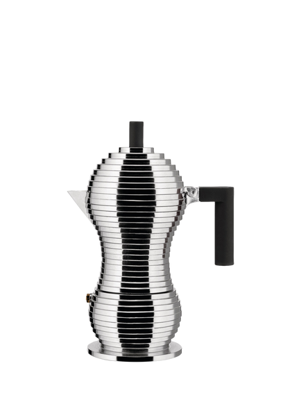 Alessi Pulcina Induction Hob Espresso Maker, Black, 6 Cup, 
