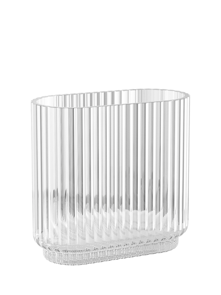 Georg Jensen Bernadotte Oval Glass Vase, H16cm, Clear, 