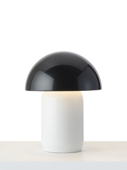 John Lewis x John Cooper Mushroom Table Lamp, Black/White, Black & White Gloss