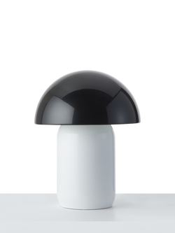 John Lewis x John Cooper Mushroom Table Lamp, Black/White - view 2, Black & White Gloss