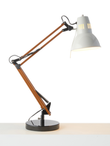 John Lewis x John Cooper Elliot Adjustable Desk Lamp, Black/White/Auburn