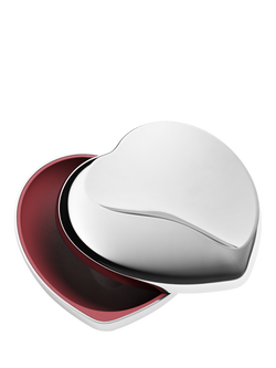 Georg Jensen Heart Stainless Steel Pill Box, Silver