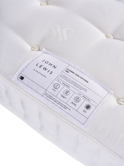 John Lewis Classic Collection 1400 Pocket Spring Mattress, Medium/Firm Tension, Double - view 2, White