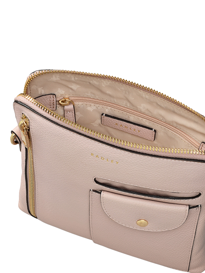 Product image 3 of 4, which shows Radley Ridge Park Leather Slim Cross Body Bag, Clay Pink