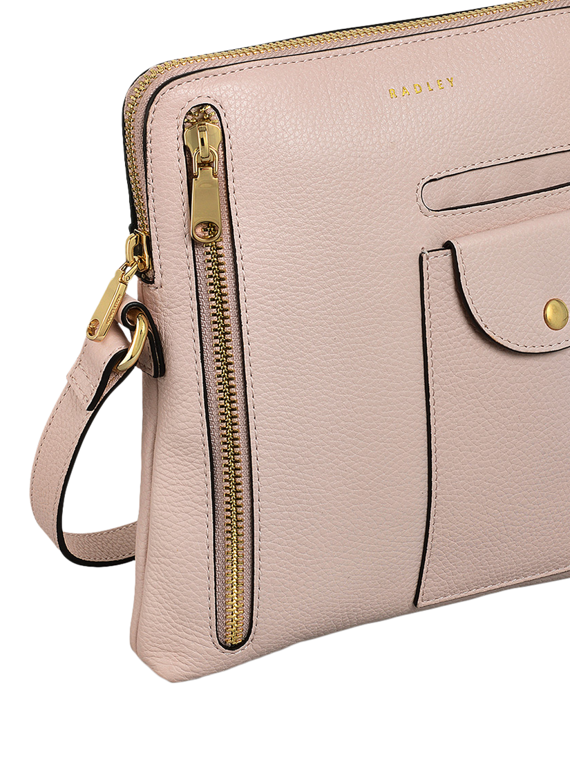 Product image 4 of 4, which shows Radley Ridge Park Leather Slim Cross Body Bag, Clay Pink
