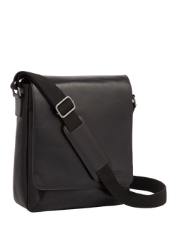 OSPREY LONDON Baker Leather Messenger Bag, Black - view 2, Black