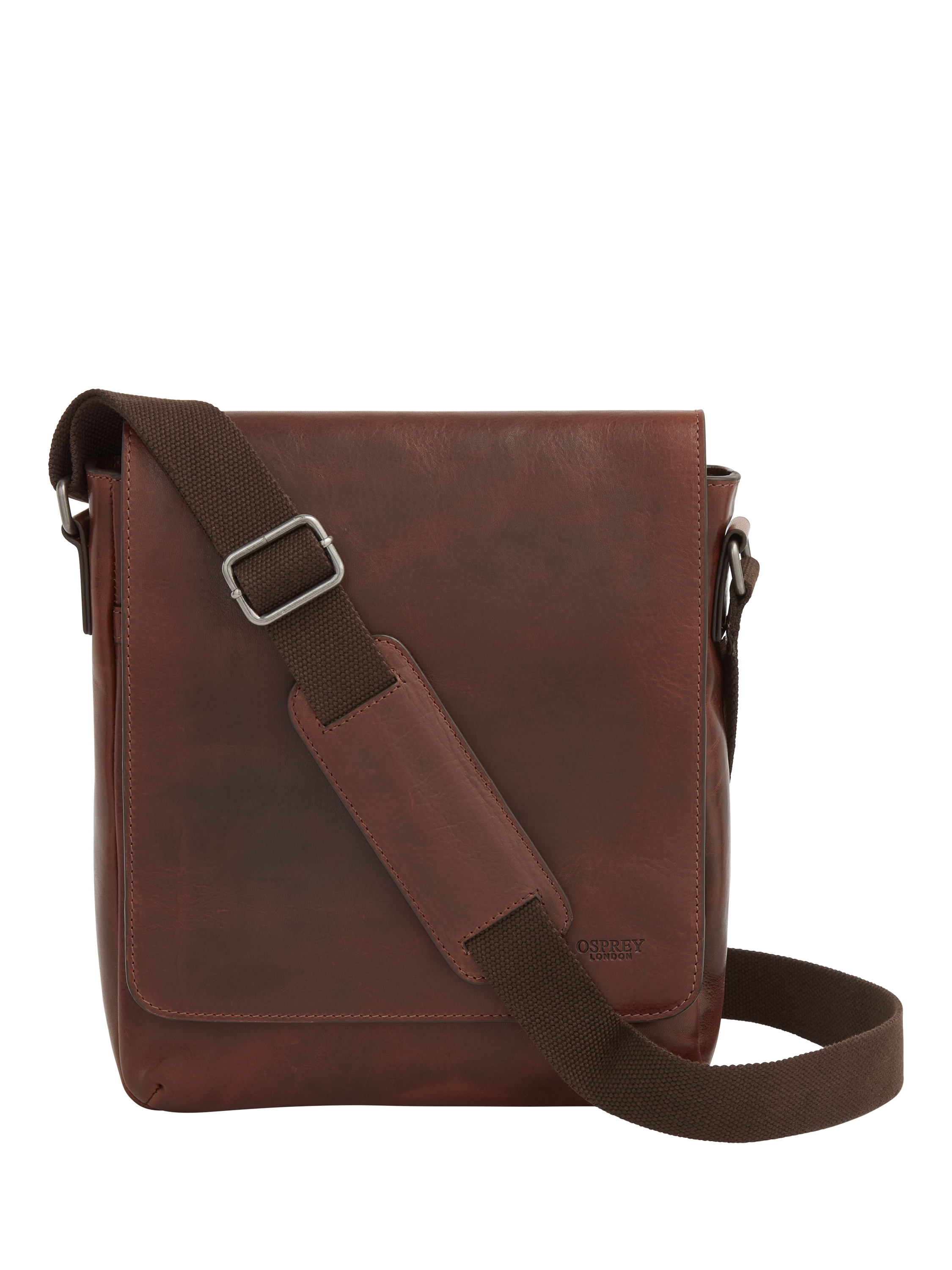 OSPREY LONDON Baker Leather Messenger Bag Cognac