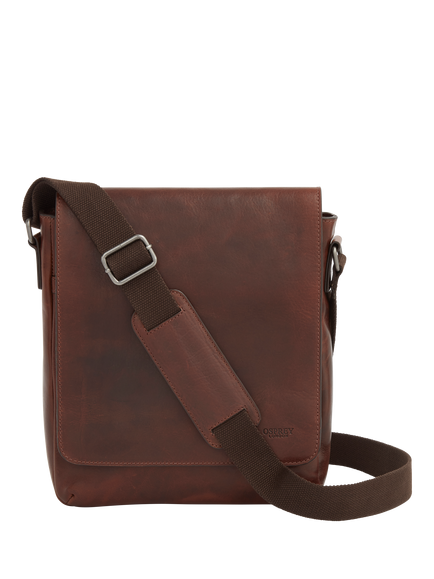 OSPREY LONDON Baker Leather Messenger Bag, Cognac, Cognac