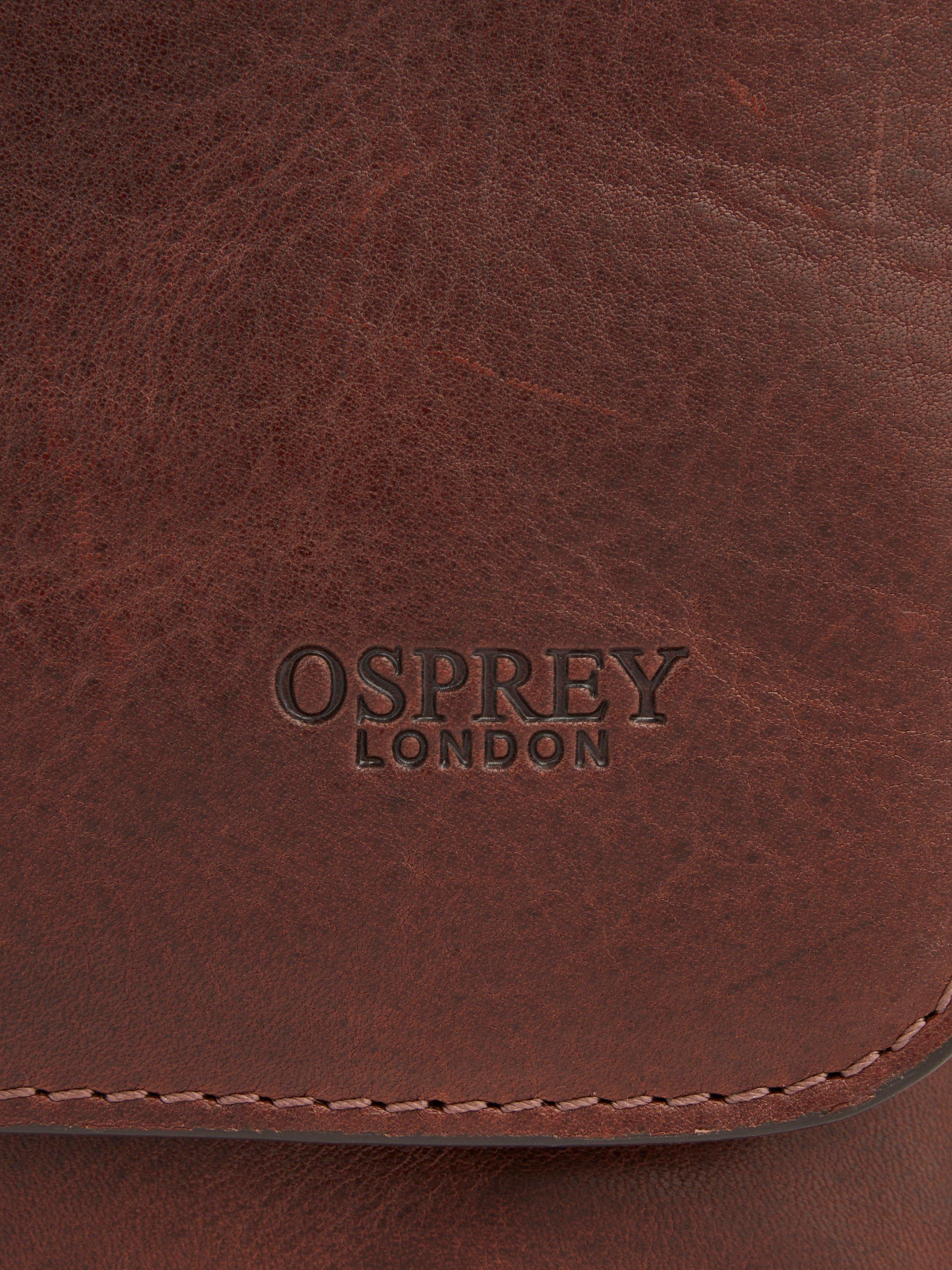 Product image 6 of 6, which shows OSPREY LONDON Baker Leather Messenger Bag, Cognac