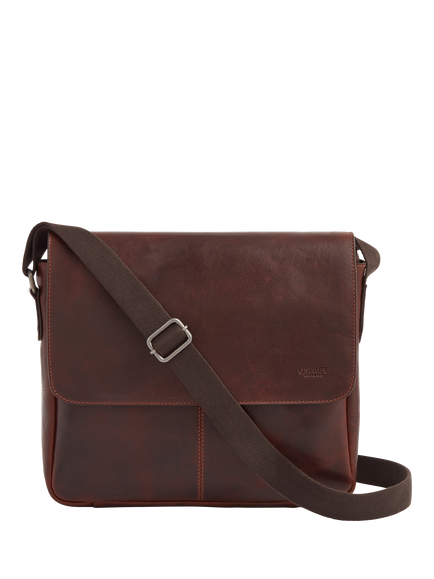 OSPREY LONDON Brooks Large Messenger Bag, Cognac
