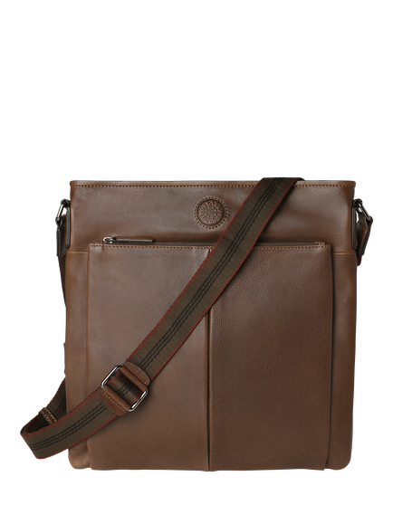 OSPREY LONDON The Compass Leather Crossbody Bag, Tan