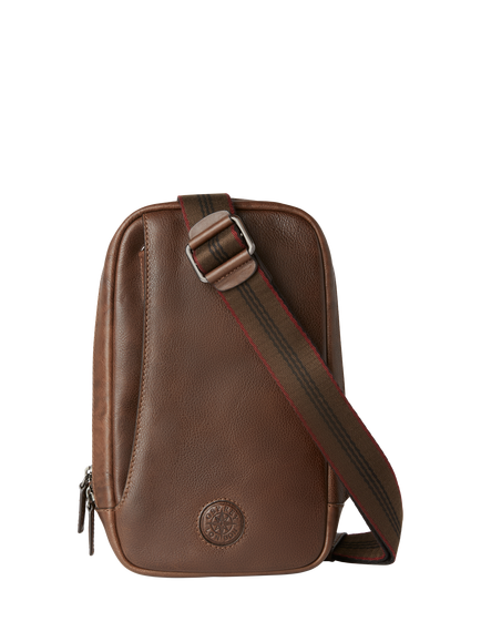 OSPREY LONDON The Compass Leather Sling Bag, Tan