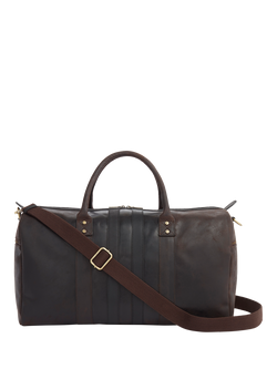 OSPREY LONDON Jenson Leather Holdall, Black, Chocolate And Black