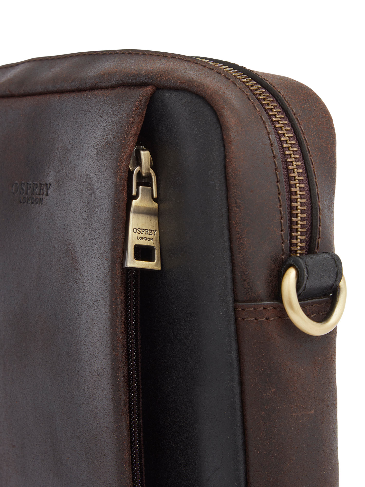 Product image 4 of 6, which shows OSPREY LONDON Jenson Leather Messenger Bag, Small, Black